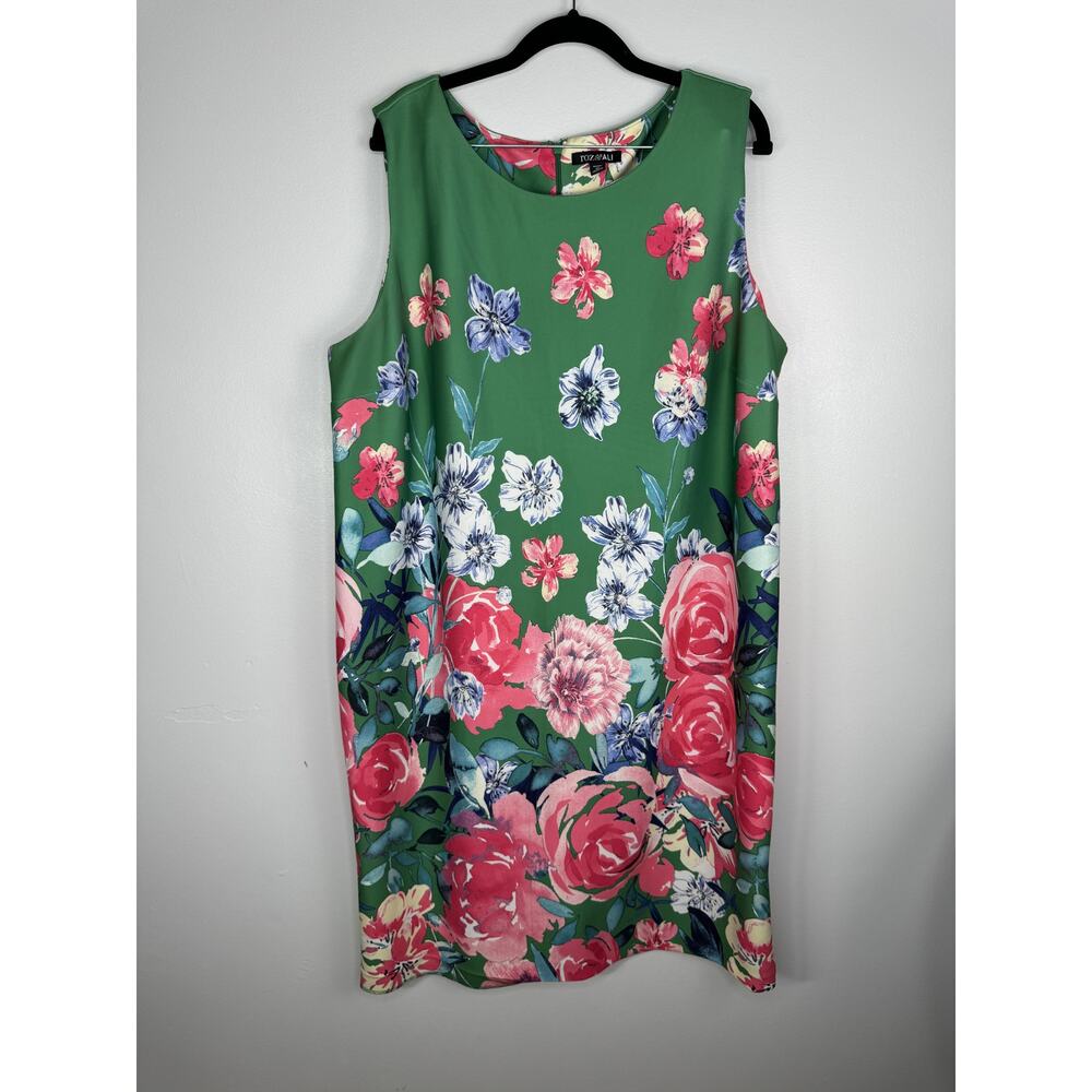 Roz & Ali Kelly Womens Colorful Floral Sleeveless Shift Dress Size 20